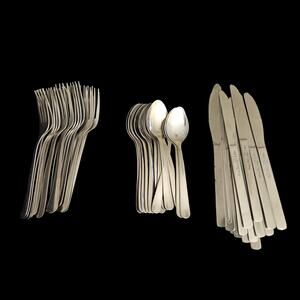 Daily Chef Stainless Flatware Set 48 Pc Service for 16 Knives Forks Spoons